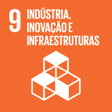 Logótipo do Objetivo de Desenvolvimento Sustentável 9 das Nações Unidas: indústria, inovação e infraestruturas.